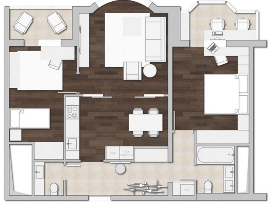 Дизайнер квартир 2 комнаты сталинка