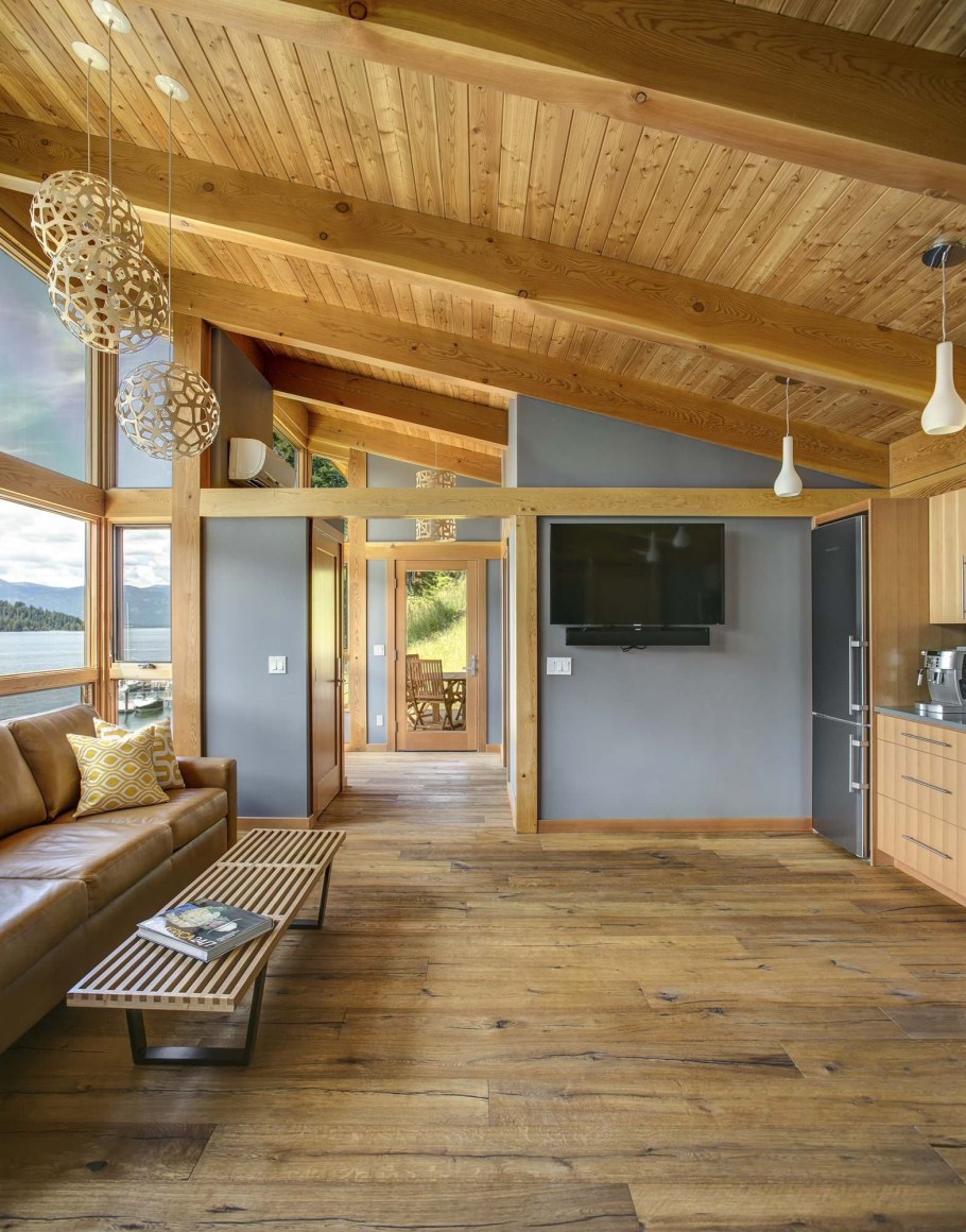 Интерьер одноэтажного деревянного дома