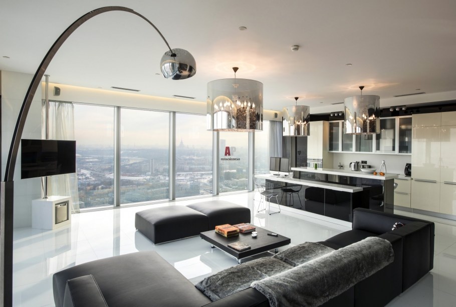 Гостиная с панорамными окнами