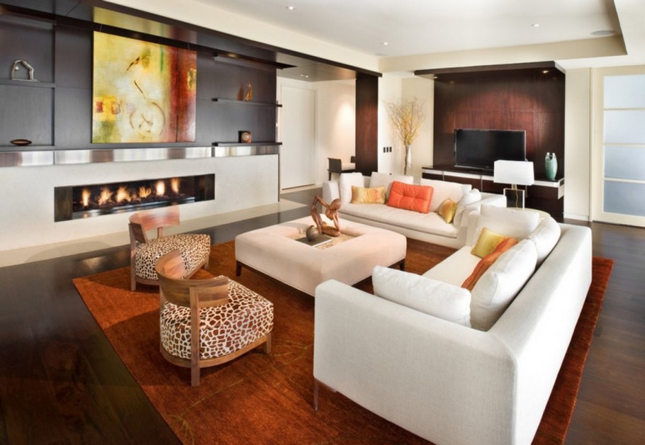 Просторная гостиная в современном стиле