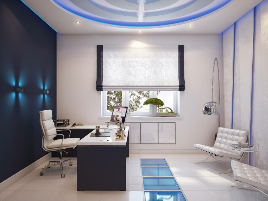 Рабочий кабинет в стиле Хай тек