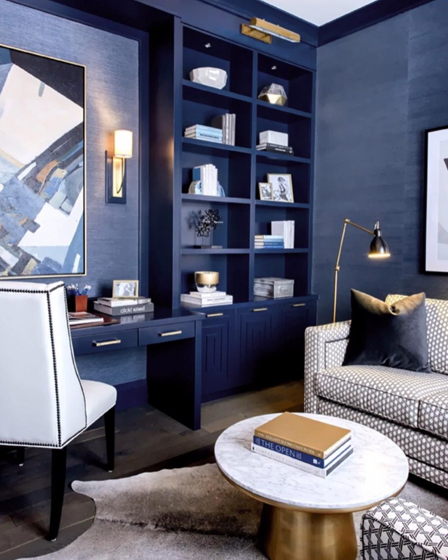 Синий кабинет интерьер
