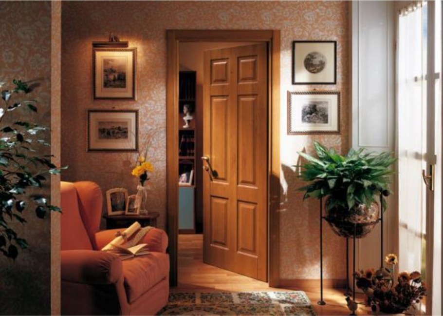 Рыжие двери в интерьере
