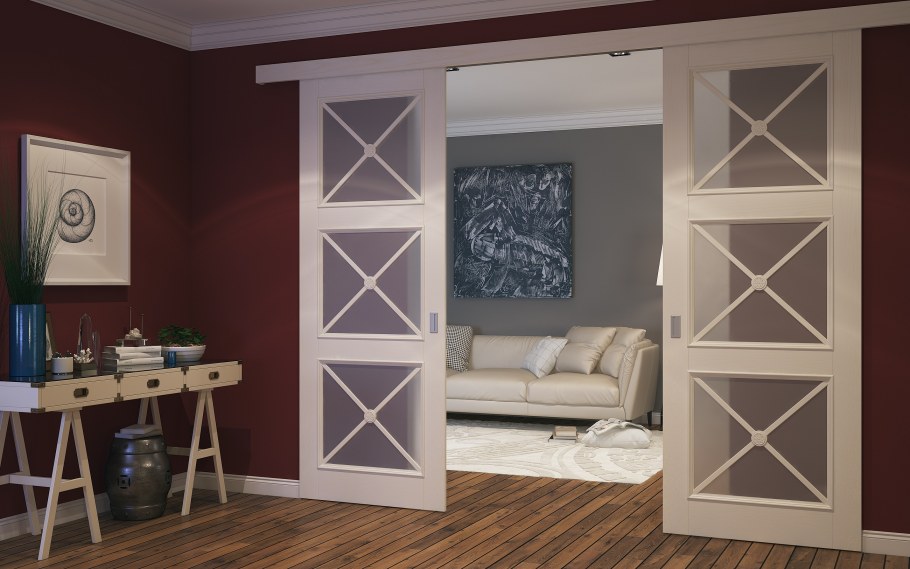 Раздвижные двери белые