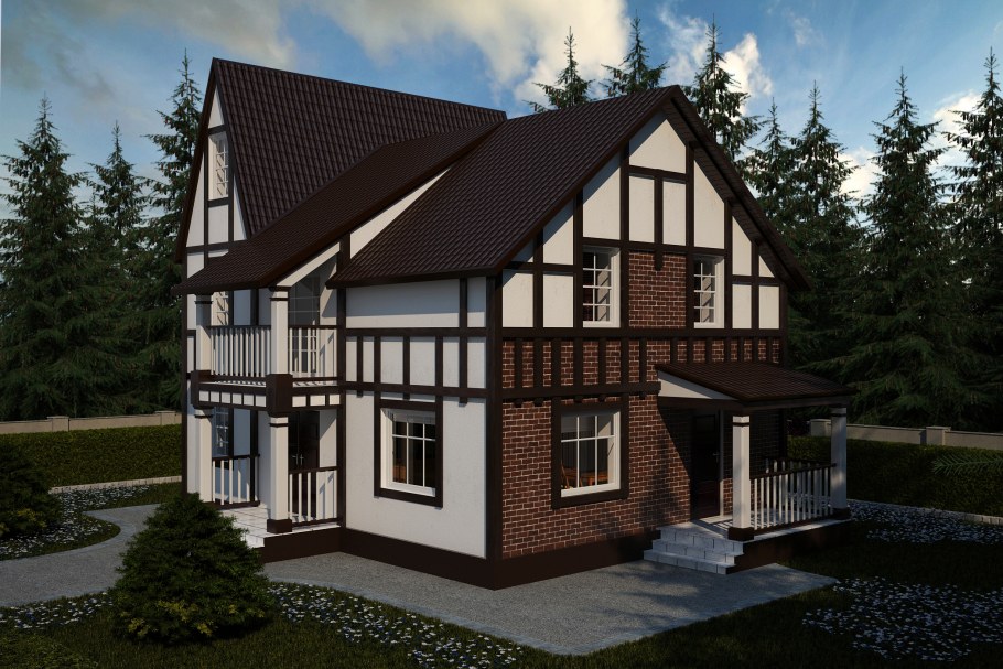 Баварский Шале камень и дерево