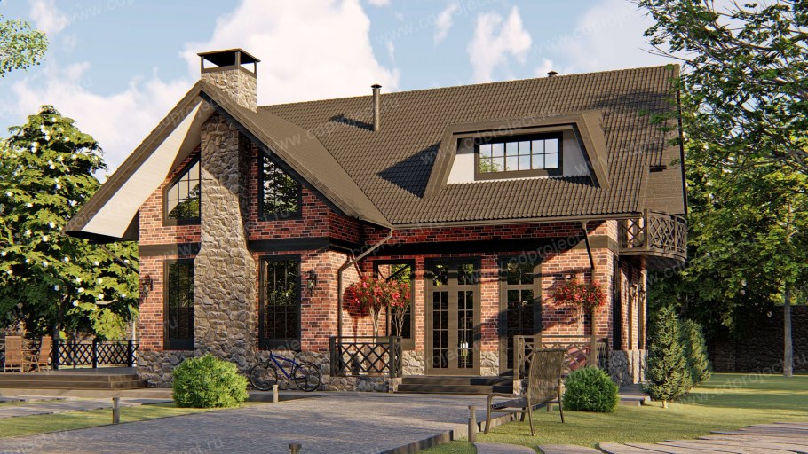 Дом из клинкерного кирпича в баварском стиле