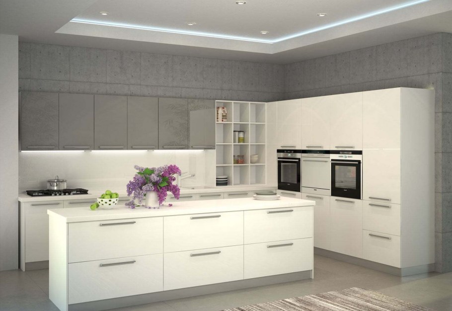 Фасады AGT белый глянец кухни