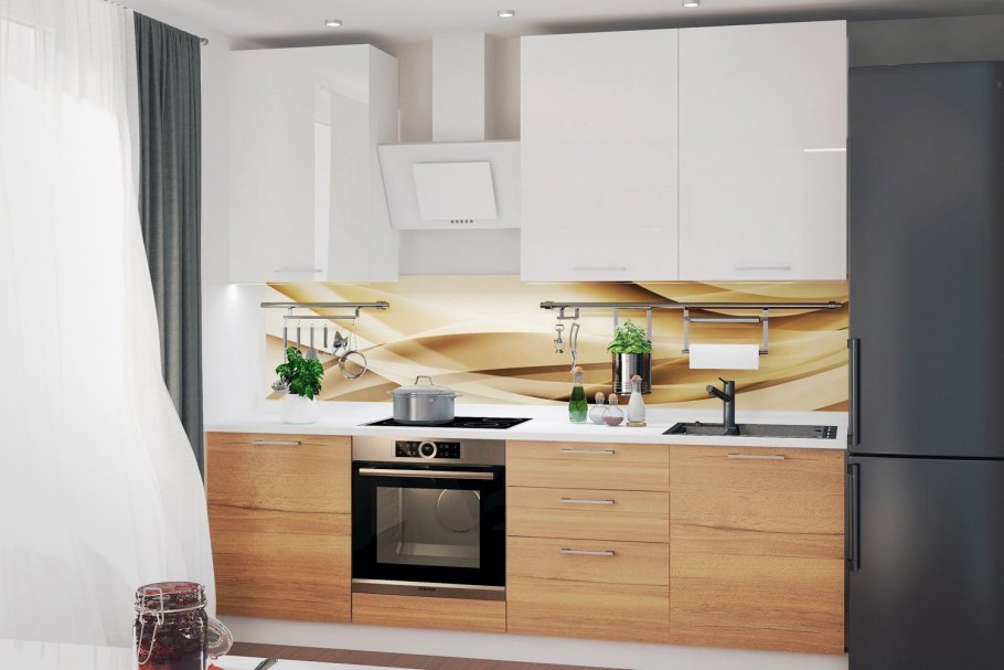 Белая глянцевая кухня икеа