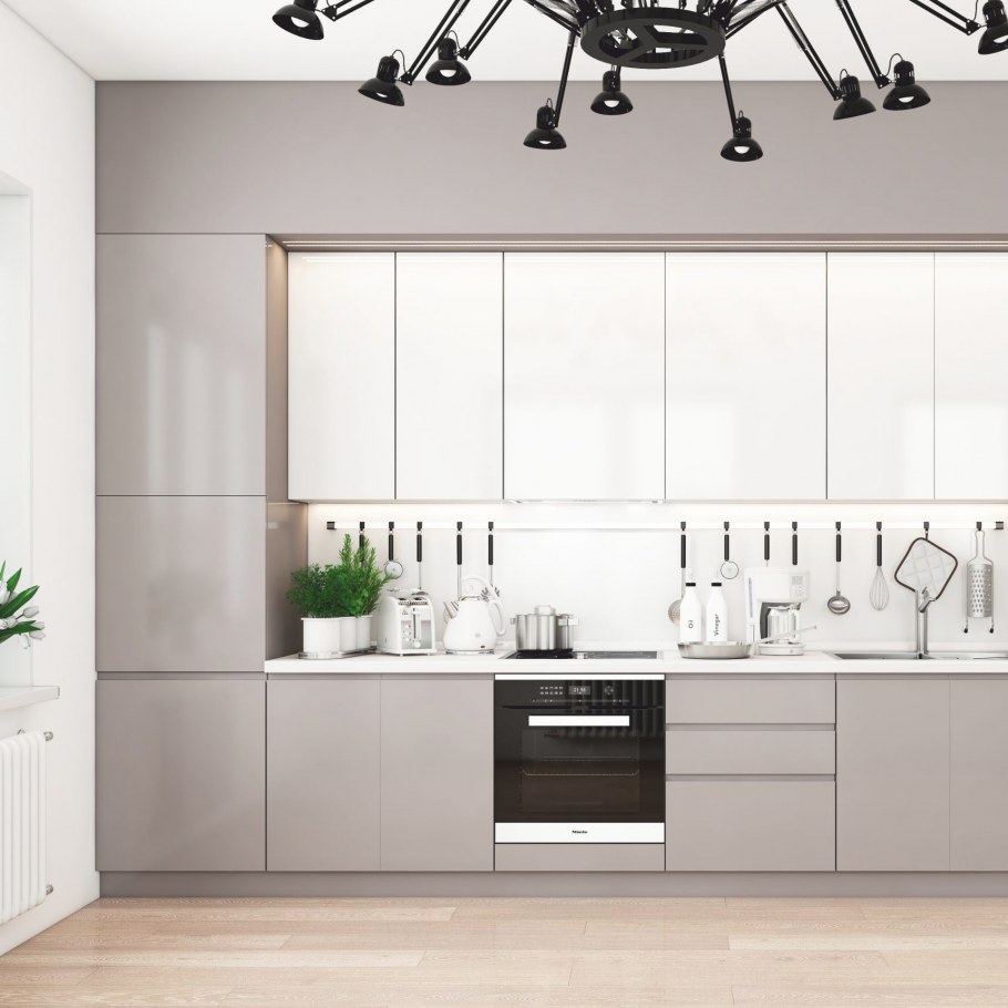 Кухня Фьюжн белый глянец