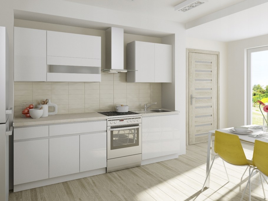 Кухня Равенна Шайн белый глянец