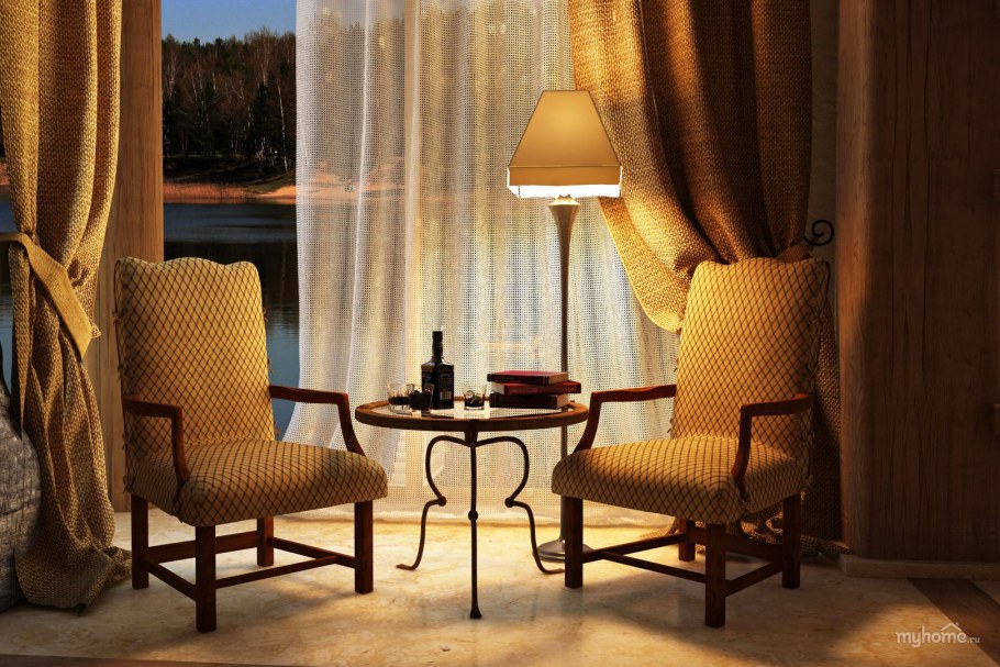 Кресло и торшер в интерьере