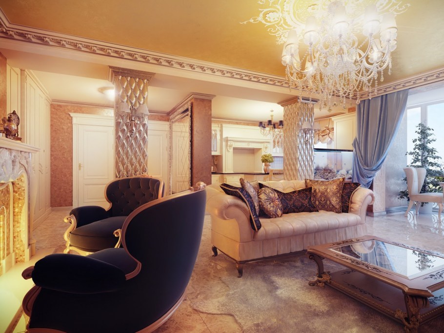 Золото в интерьере