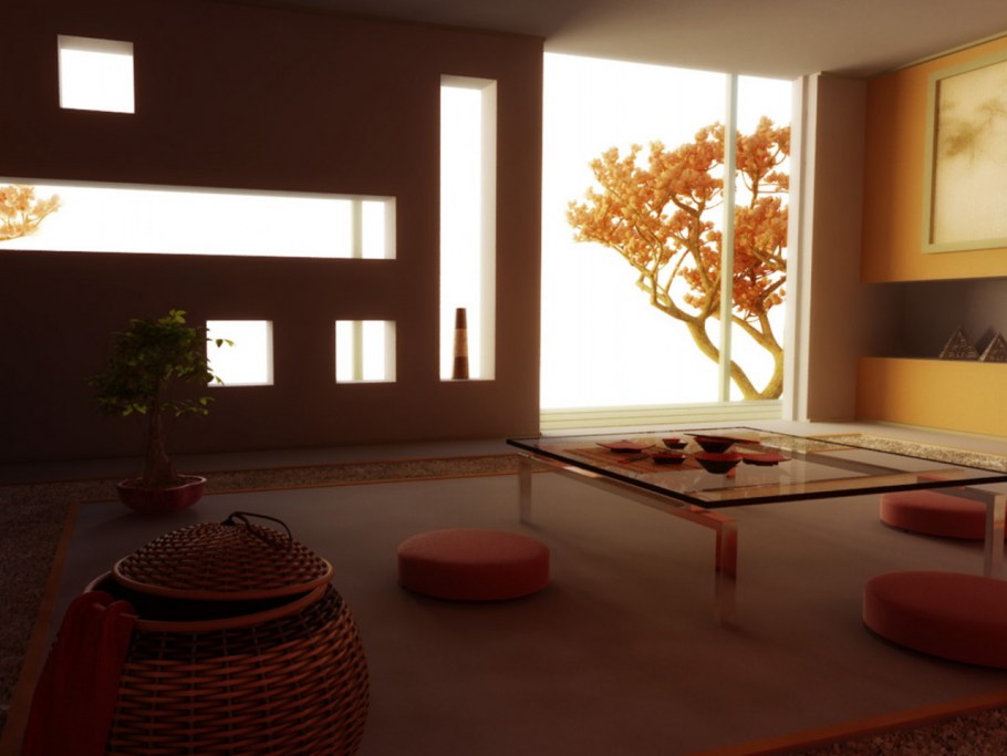 Освещение в японском интерьере