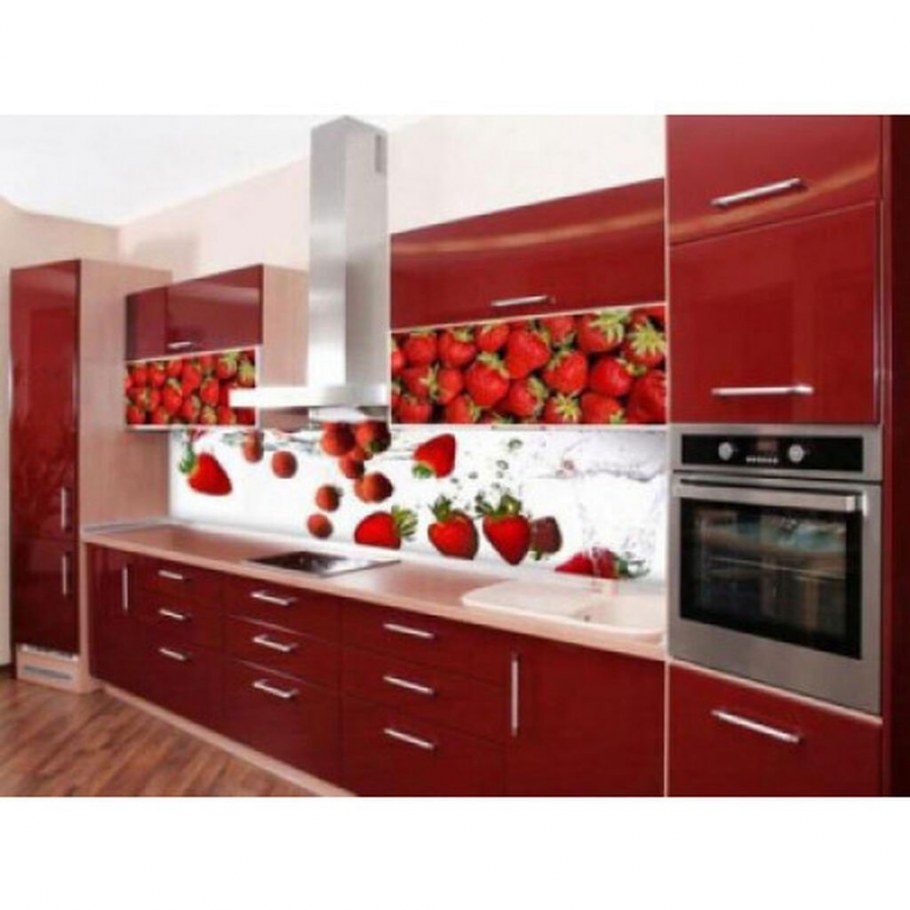 Кухня зеленая с ромашками