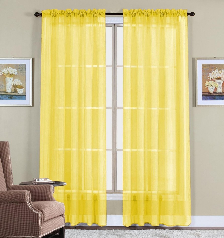 Желтые занавески на кухню