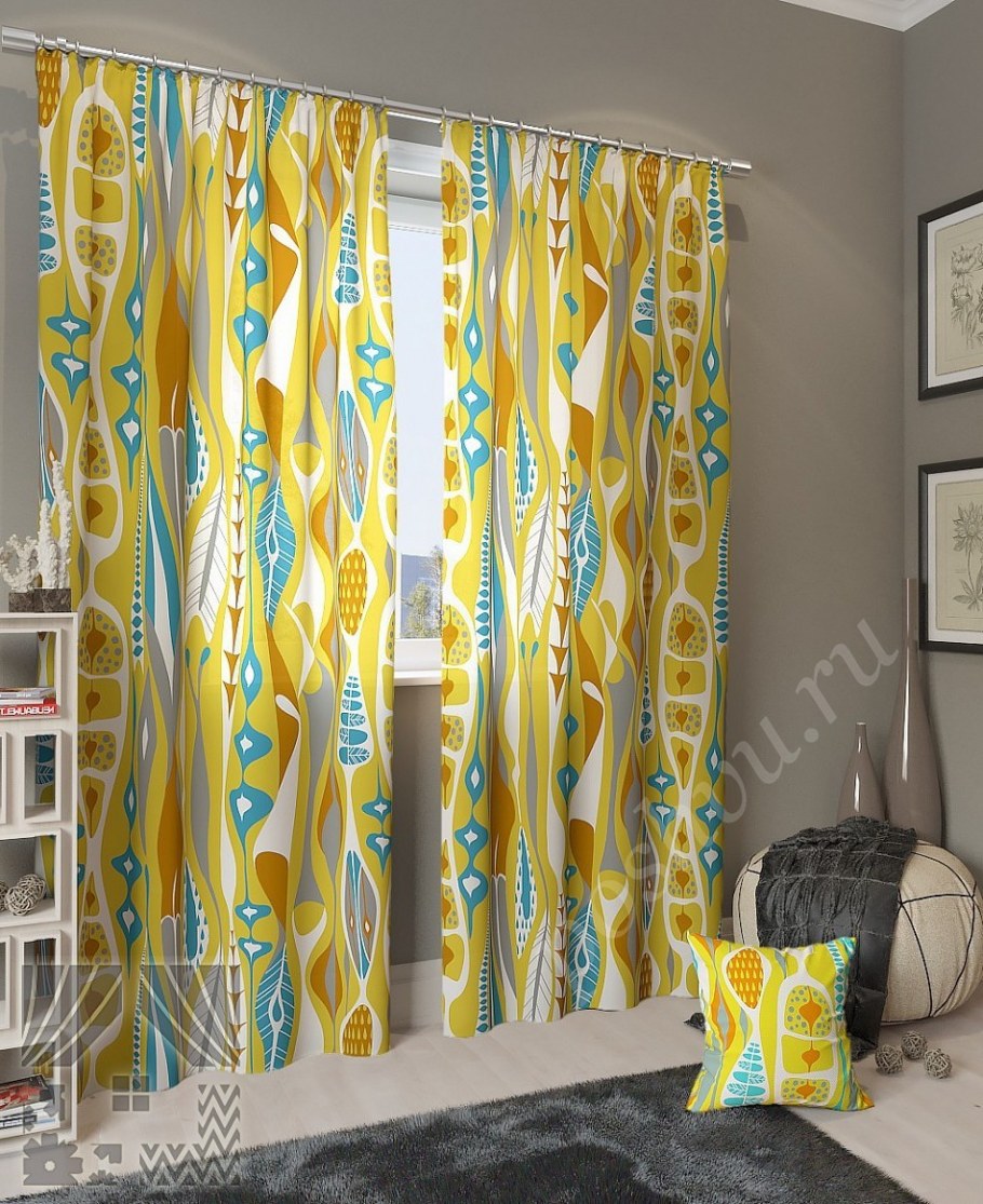 Желтые шторы на кухню