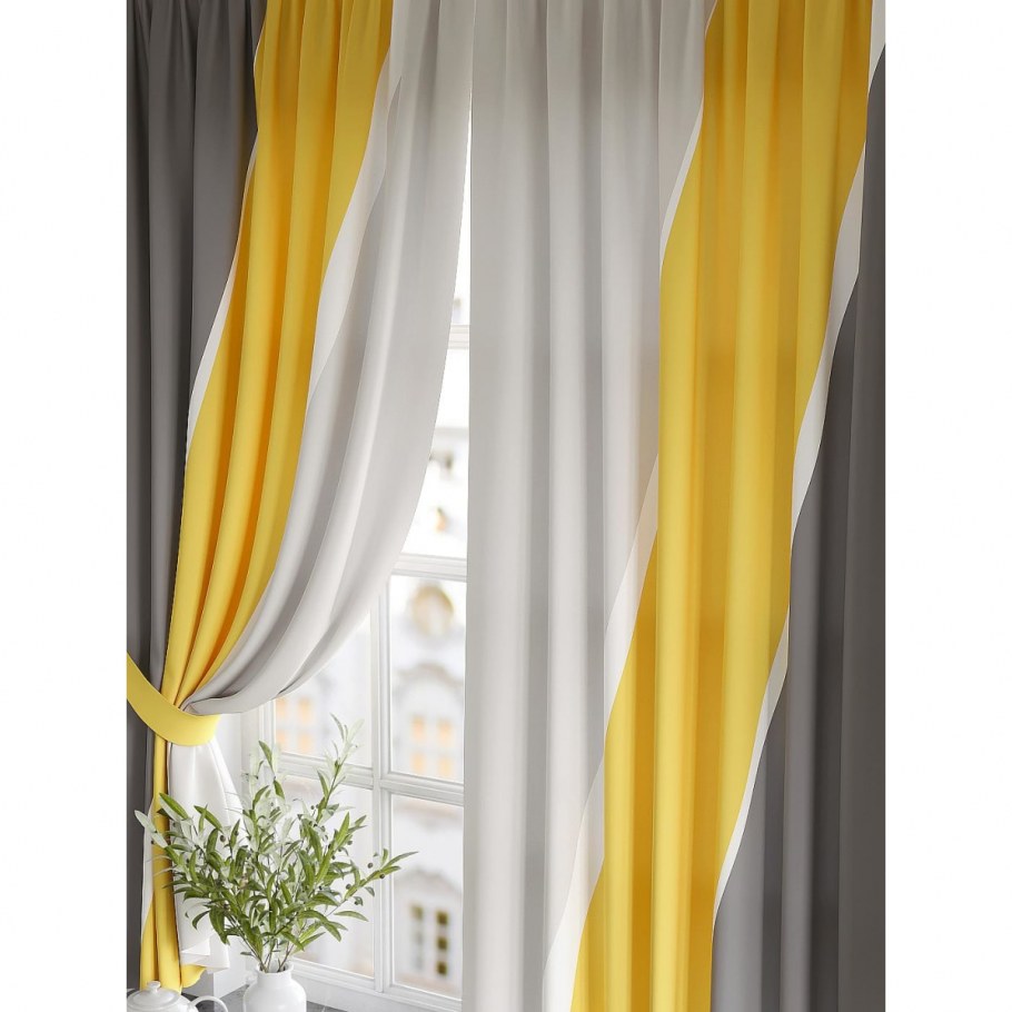Желтые шторы на кухню