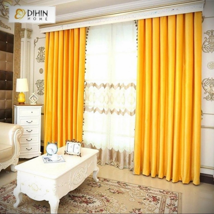 Желтая тюль