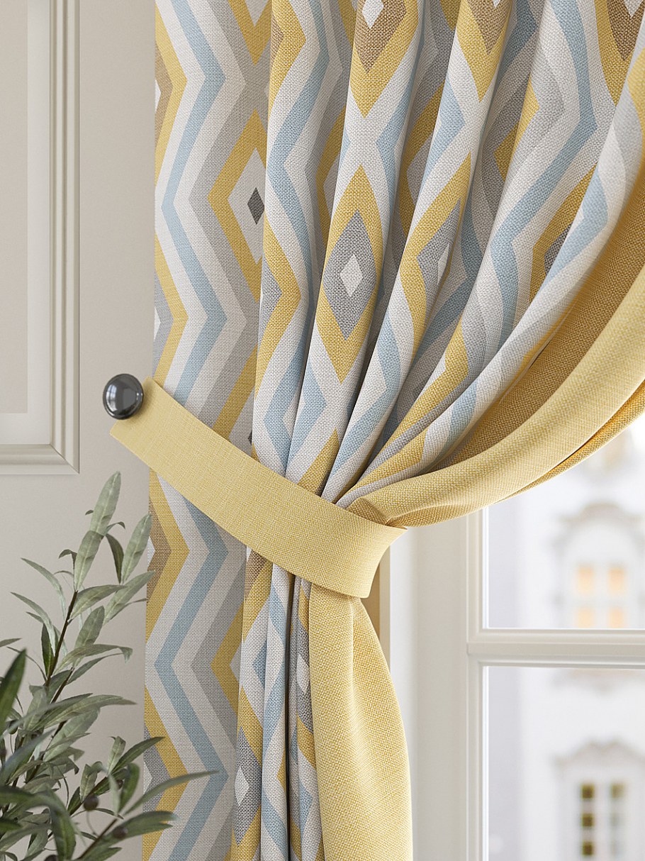 Комплект штор для окна с балконом ТАМИТЕКС «желтое море»