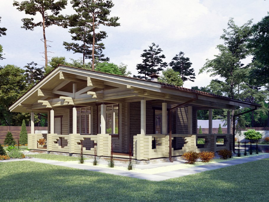 Дом Шале из клееного бруса 100кв