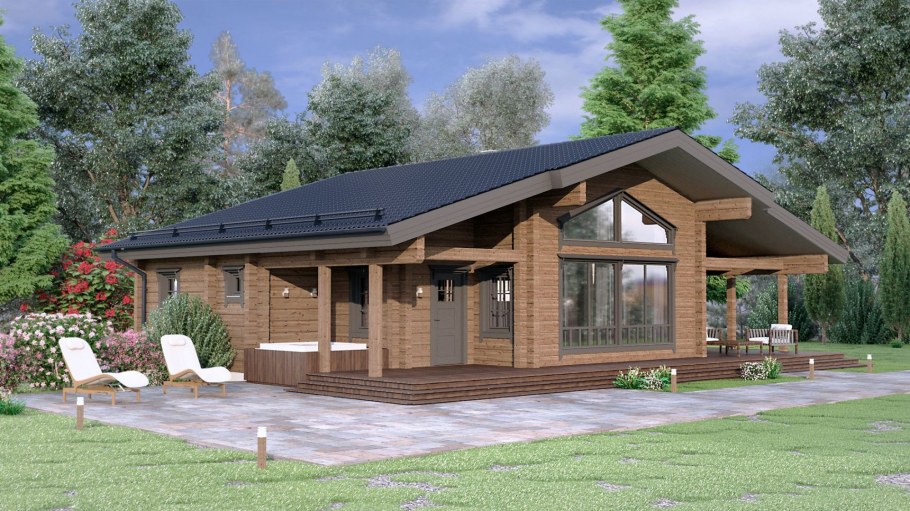 Z500 проекты одноэтажных домов с террасой