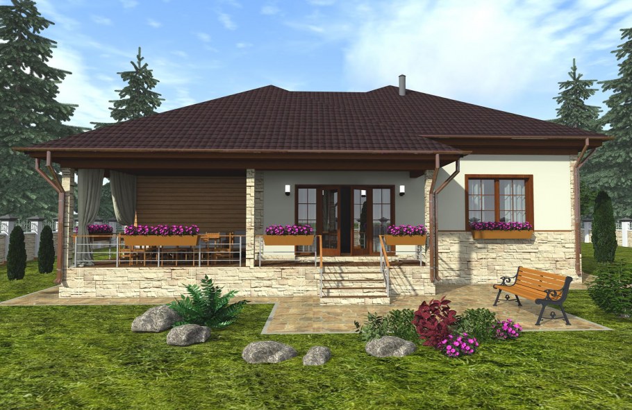 Дом из бруса проекты Скандинавия 130м2