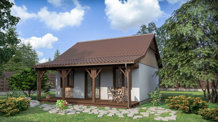 Одноэтажный летний домик