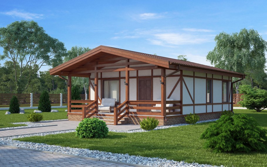 Дом Шале из клееного бруса 100кв м