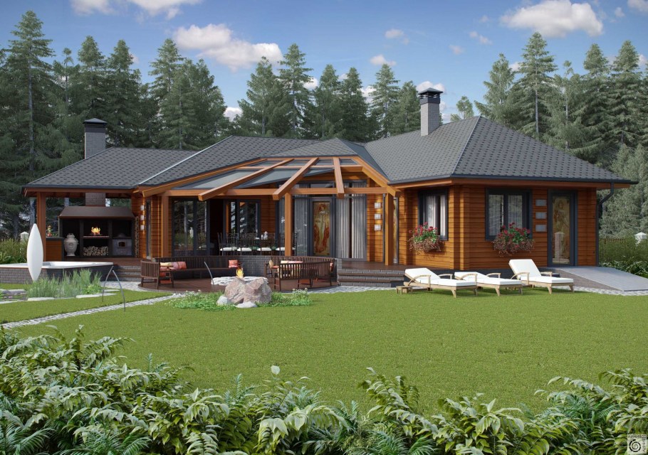 Дом с большой террасой