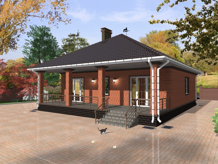 Каркасный дом 70 кв.м одноэтажный каркасный дом