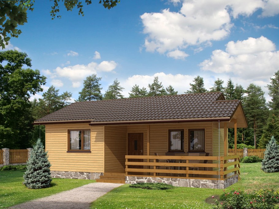 Одноэтажный кирпичный дом 100 кв м