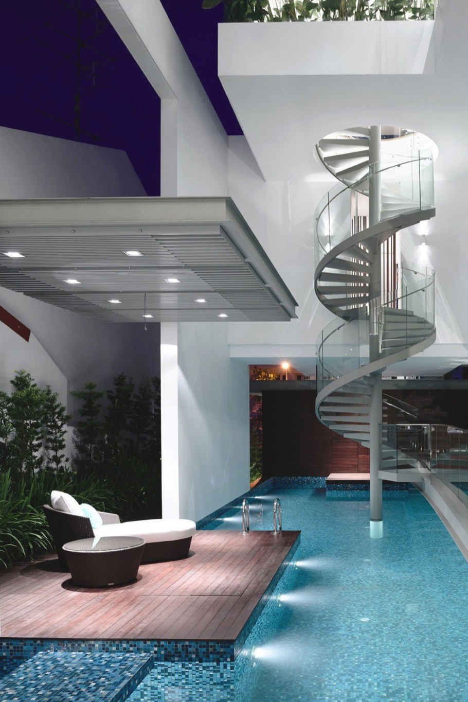 Двухэтажный дом внутри