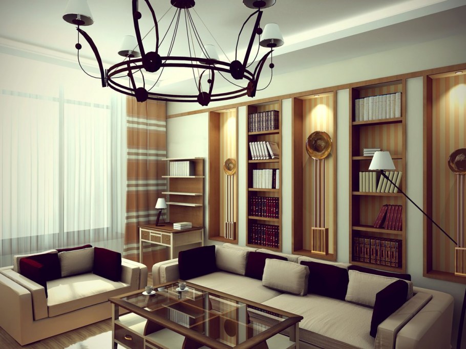 Кабинет библиотека интерьер