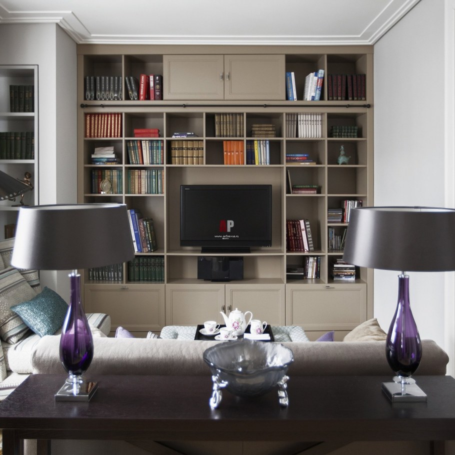 Гостиные с библиотекой в квартире