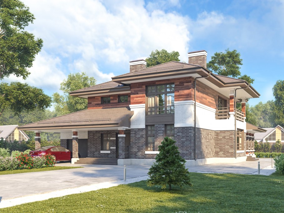 Дом в стиле Райта 200 кв м