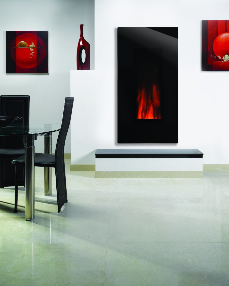 Вертикальный настенный электрокамин