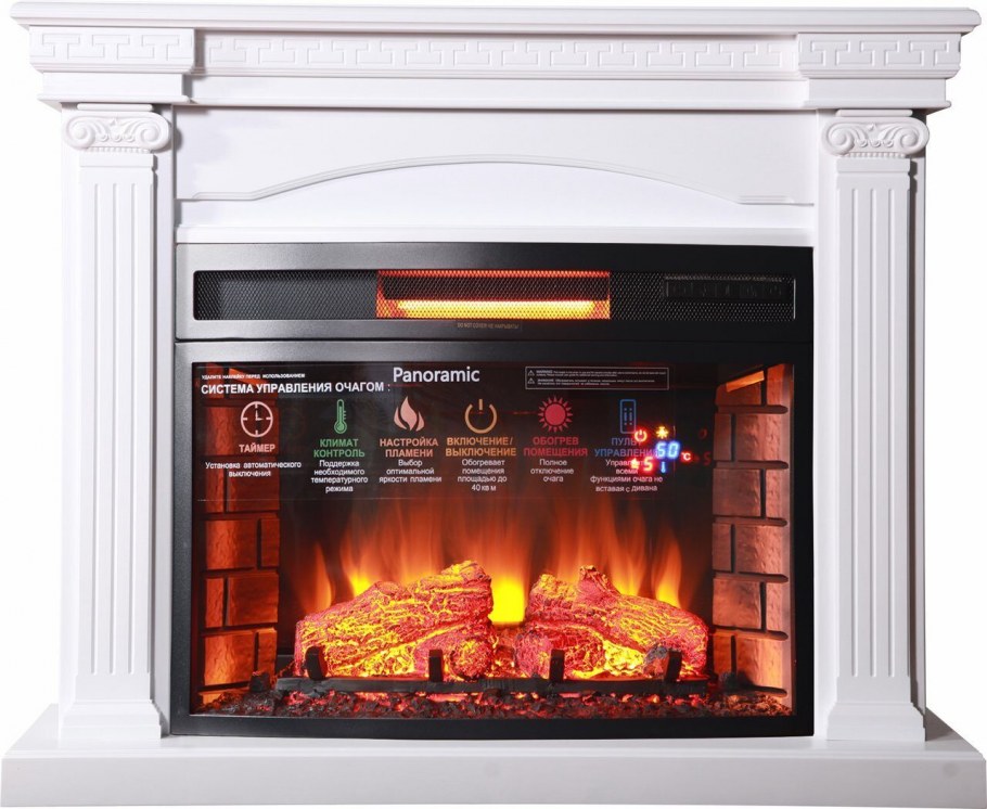 Камин с дровами в интерьере