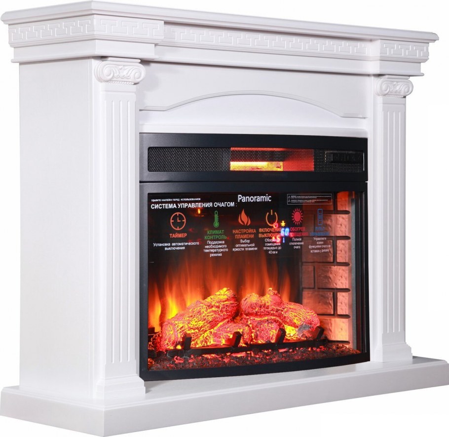 Камин с дровницей в интерьере