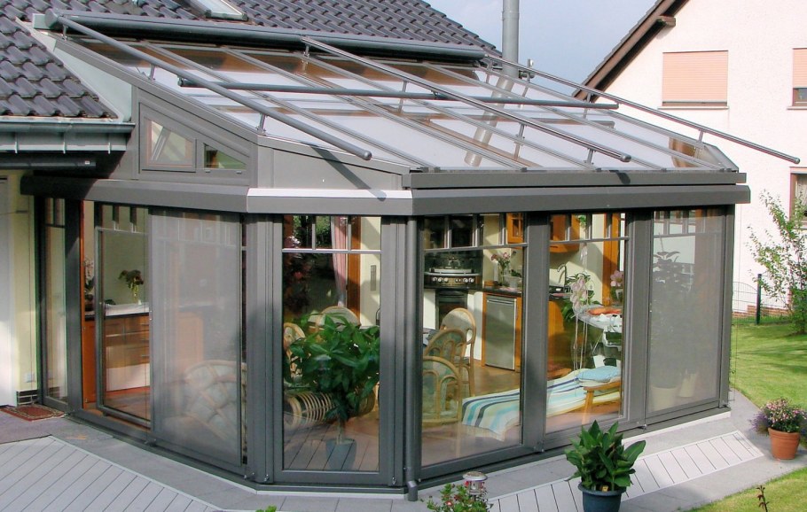 Стеклянная веранда к дому