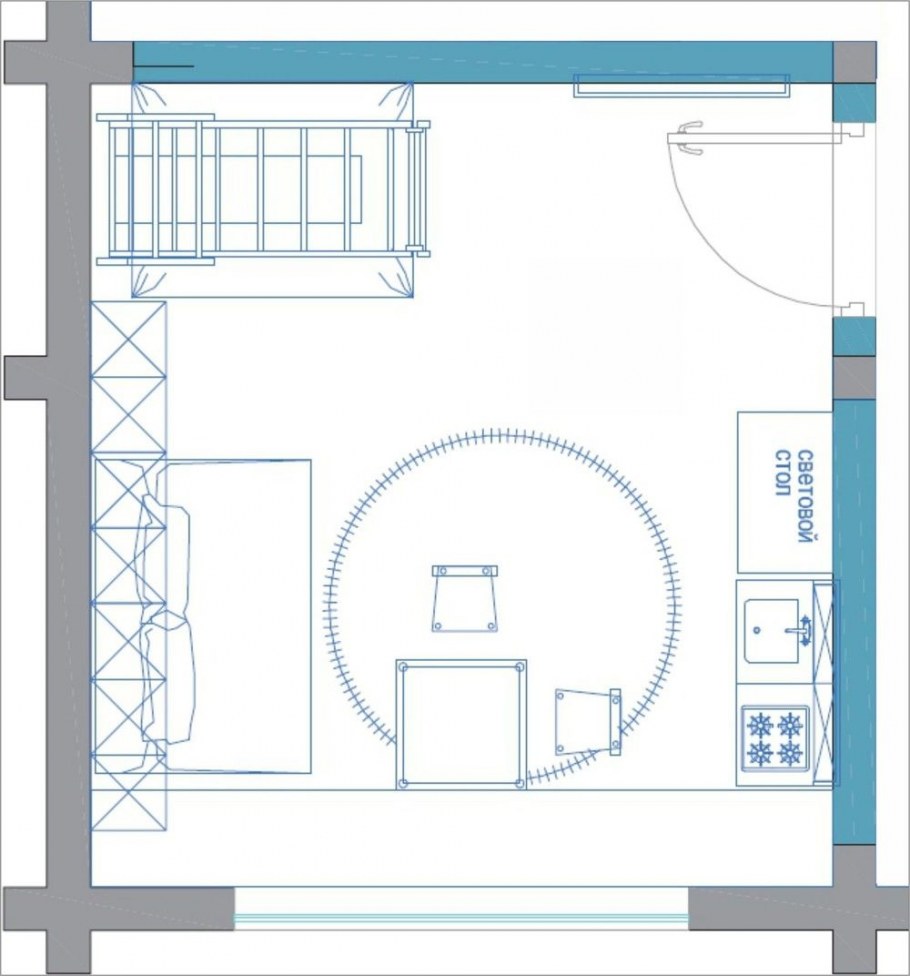 Планировка детской комнаты с балконом