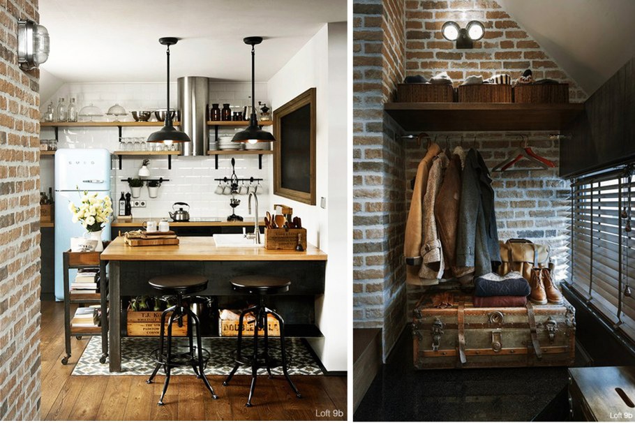 Кухня в стиле гранж в хрущевке