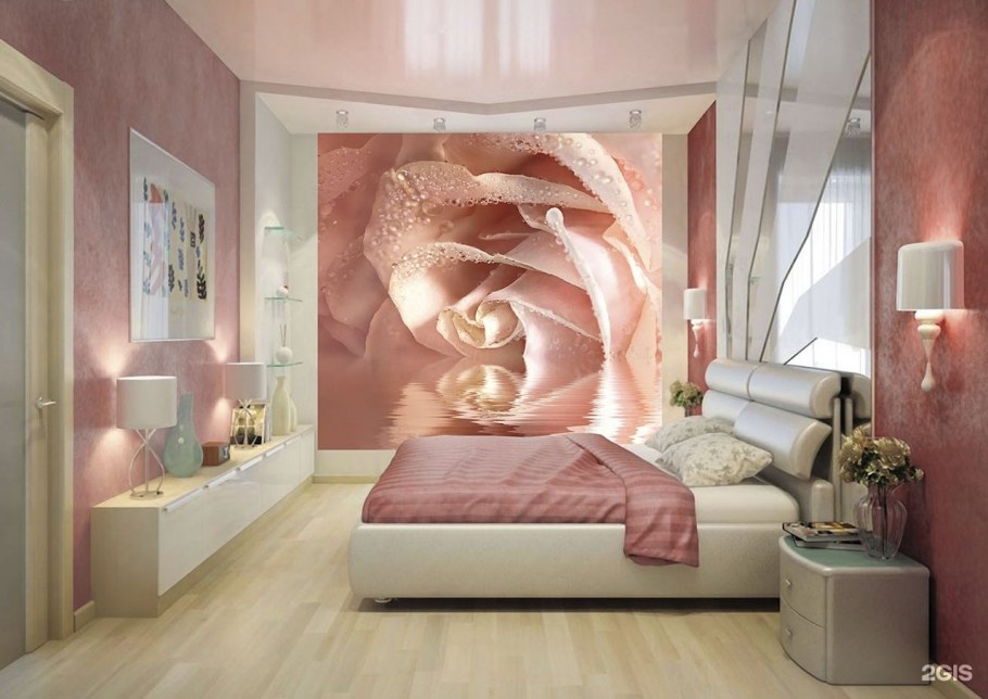 Фотообои розы в гостиной