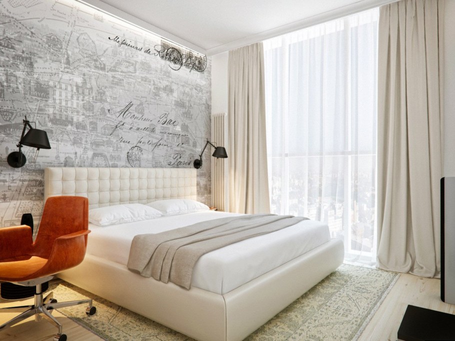 Фотообои в маленькой спальне