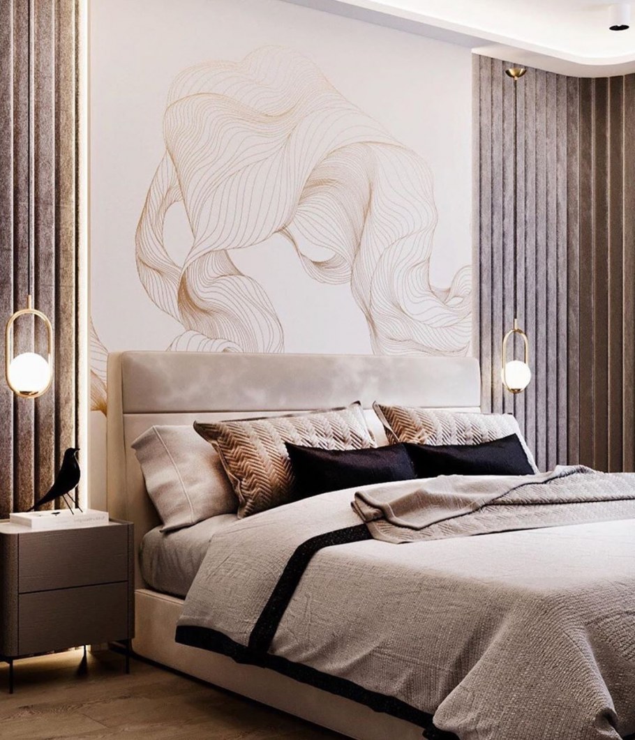 Стеновые панели для спальни в современном стиле