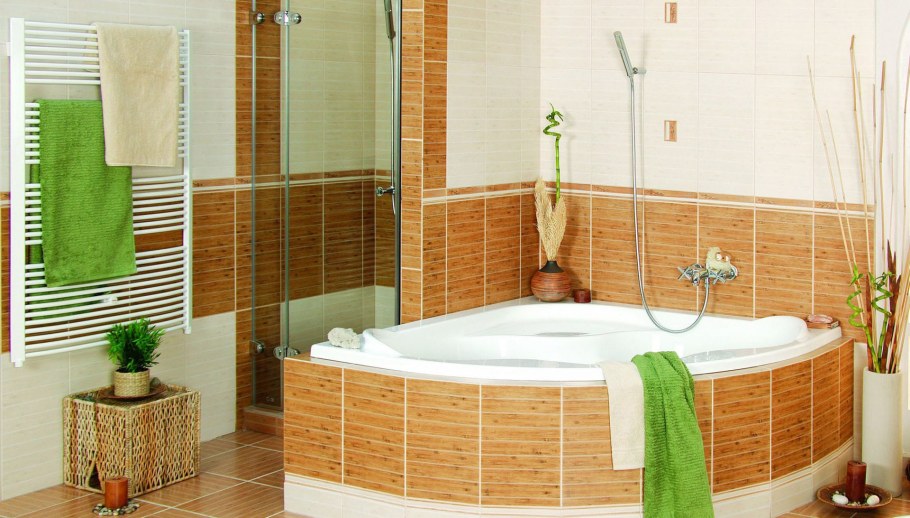 Угловая плитка для ванной