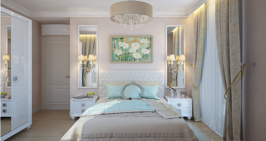 Спальня белая классика