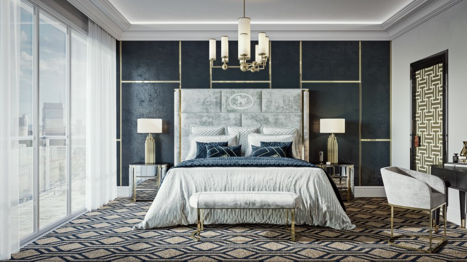 Стены в стиле арт деко с молдингами