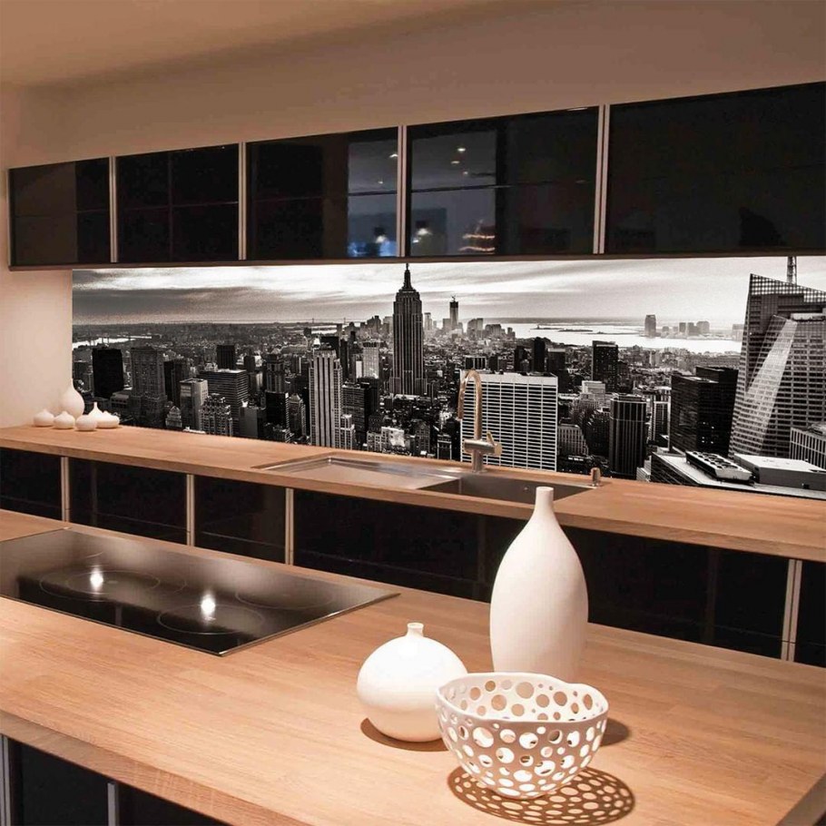 Скинали для черно белой кухни