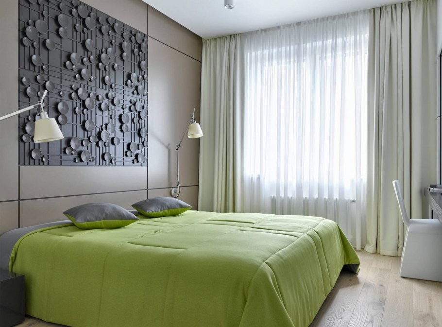 Сканди спальня зеленая