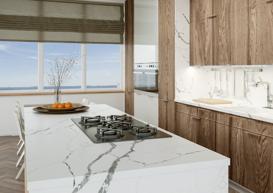 Кварц Statuario Venato